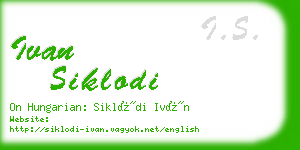 ivan siklodi business card